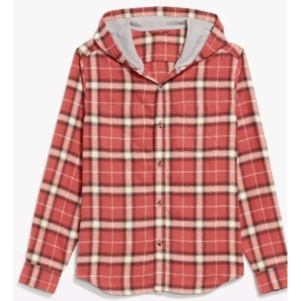 NWT Men's Old Navy Hooded Plaid Flannel Shirt Size S